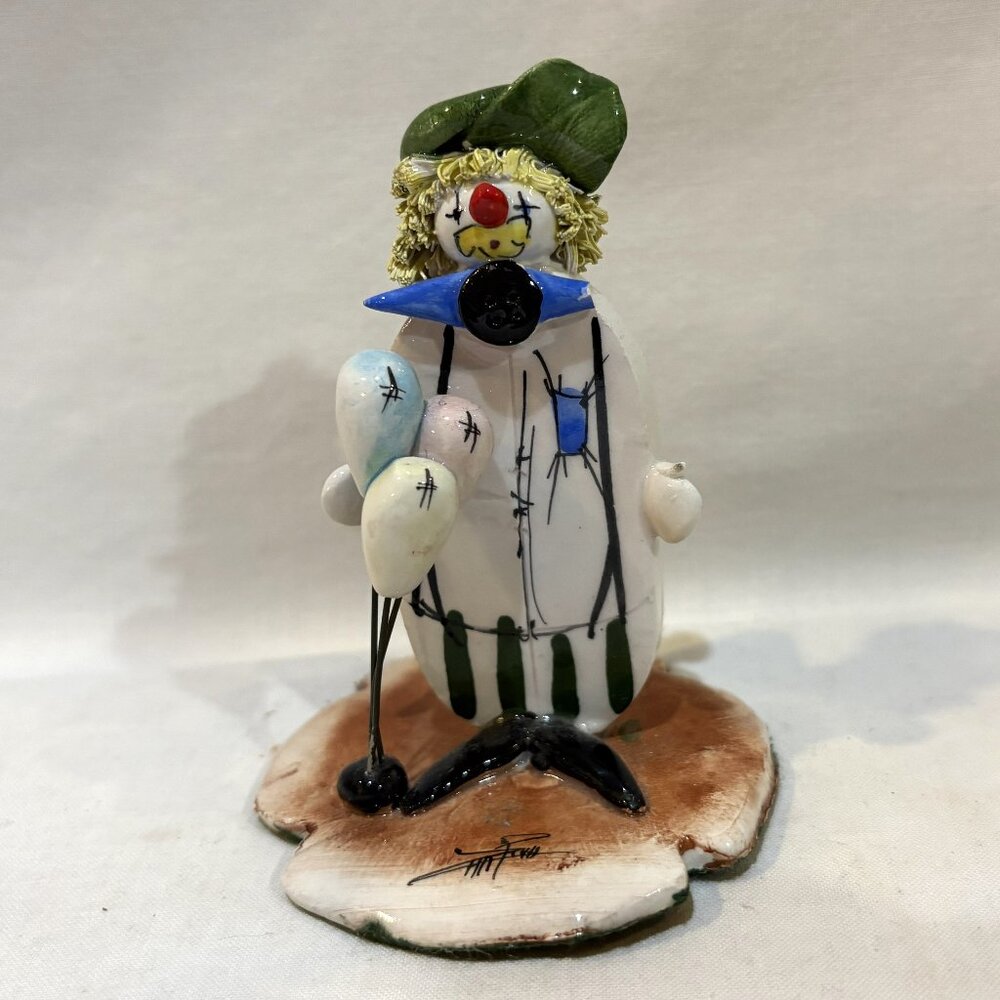 Zampiva Hand Made in Italy Spaghetti Clown Figurine Signed AS IS